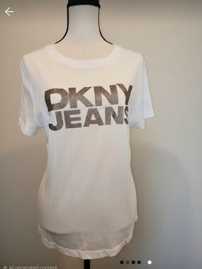 DKNY JEANS White Graphic Logo Tee